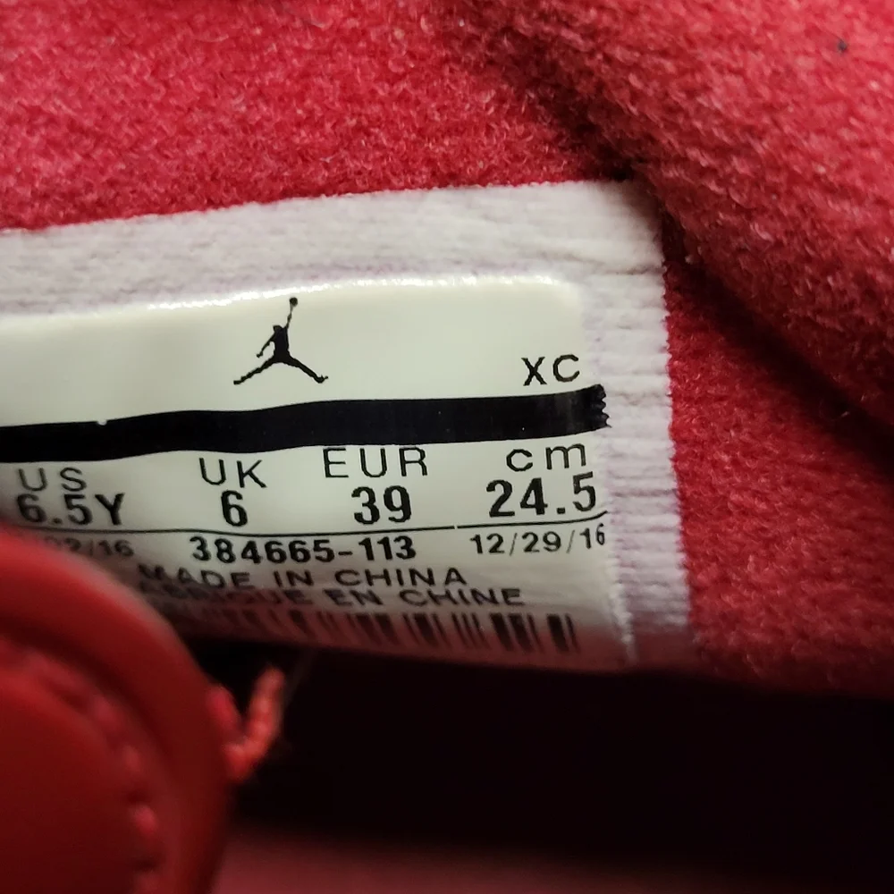 Nike Boys Air Jordan 6 Retro 384665-113 Red White Sz 6.5 / Sz 8 women - Picture 10 of 10